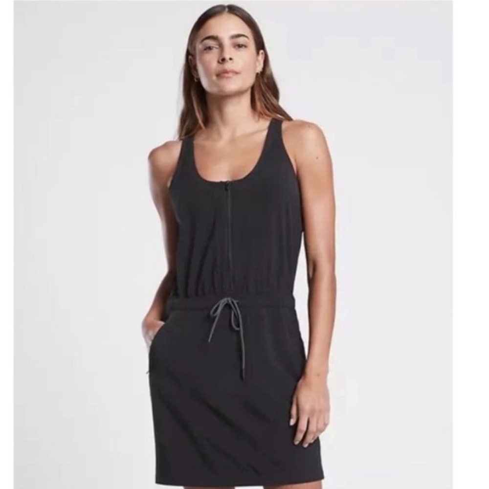 Athleta Expedition Black Sleeveless Dress, Hiking Dress with Skort, Size 0